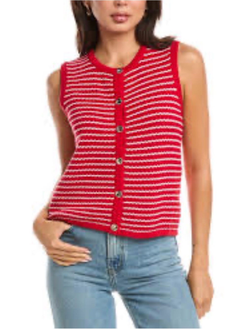 Fate Sleeveless Cardigan Sweater